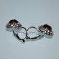 Earrings 925 Sterling Silver Red Zirconia Imitation
