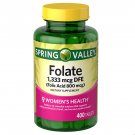 Spring Valley Folate 1,333 mcg DFE (Folic Acid 800 mcg) 400 Tablets