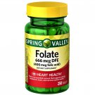 Spring Valley Folate 666 mcg DFE (Folic Acid 400 mcg) 250 Tablets