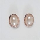 Vintage Earrings Women Stud Oval Pearl Imitation