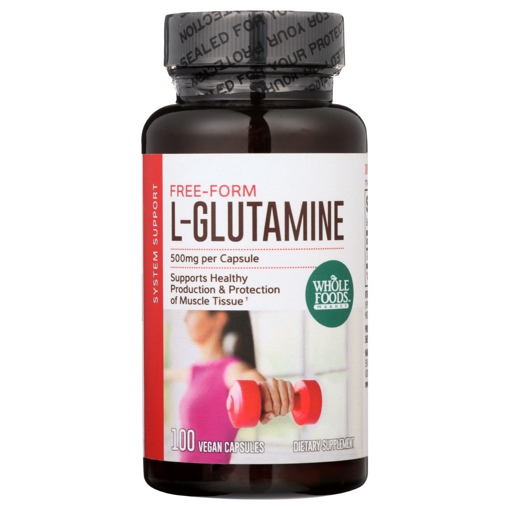 Whole Foods Market L-Glutamine 500mg 100 Vegan Capsules