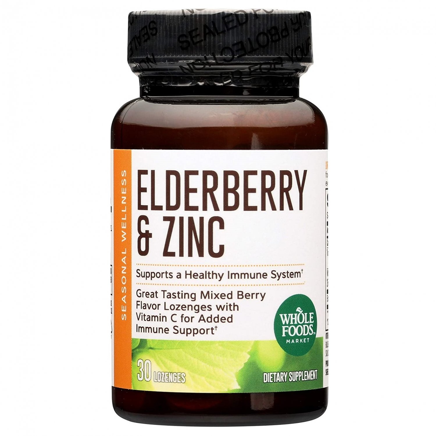 Whole Foods Market Elderberry Lozenges with C & Zinc 30 Lozenges