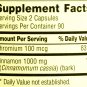 Spring Valley Cinnamon Plus Chromium Metabolism Support Capsules 500 mg, 180 Capsuless