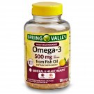 Spring Valley Omega-3 Fish Oil Softgels General & Hear Health 500 mg 120 Softgels