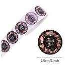 Floral Thank You Stickers Labels - 1 inch - 500 Pieces per Roll