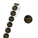 Black & Gold Thank You For Your Order Stickers Labels w/Hearts - 1 inch - 500 Pieces per Roll