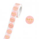 Pink & Gold Thank You For Your Order Stickers Labels w/Hearts - 1 inch - 500 Pieces per Roll