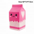 Cute Pink & White Milk Carton Squishy Toy
