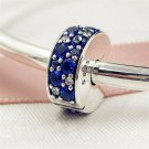 Authentic 925 Sterling Silver Blue Mosaic Shining Elegance Anywhere Charm Clip