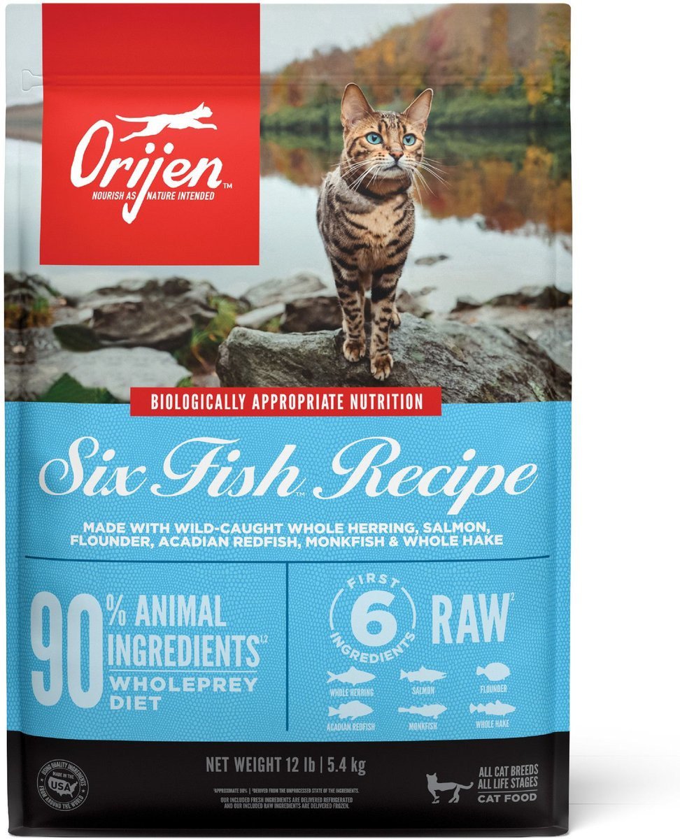 ORIJEN Six Fish GrainFree Dry Cat Food, 12lb bag