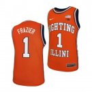 Trent Frazier Jersey #1 Illinois Fighting Illini College Basketball Replica Jerseys – Orange