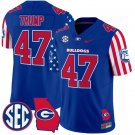 Donald Trump Jersey #47 Georgia Bulldogs American Style Vapor Limited Football Stitched Royal