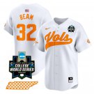 Drew Beam Jersey #32 Tennessee Volunteers 2024 College World Series NCAA Baseball White