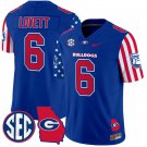 Dominic Lovett Jersey #6 Georgia Bulldogs American Style Vapor Limited Football Stitched Royal