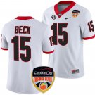 Carson Beck Jersey #15 Georgia Bulldogs Orange Bowl Patch 2023 College Football White