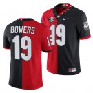 Georgia Bulldogs #19 Brock Bowers Red Black 2021-22 Split Edition Mascot 100th Anniversary Jersey