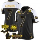 Donovan Edwards Jersey Michigan Wolverines 2023 Big Ten Back to Back Champions Patch Gold Alternate