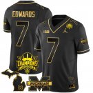 Donovan Edwards Jersey Michigan Wolverines 2023 Big Ten Champions Patch Stitched Black Gold