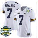 Donovan Edwards Jersey #7 Michigan Wolverines 2023 Big Ten Champions Patch White