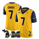 Michigan Wolverines Donovan Edwards Jersey #7 Special College Football 2023 Navy Sleeves