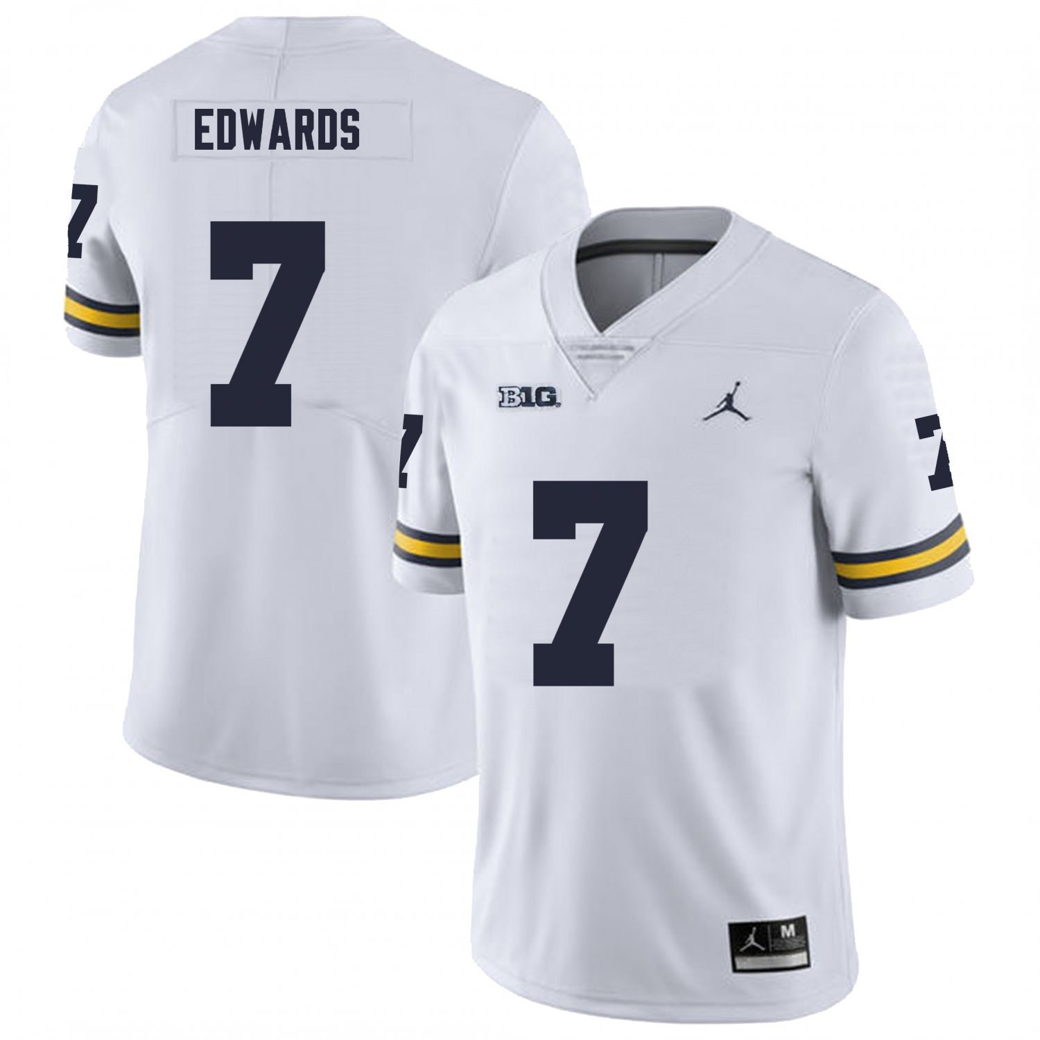 Michigan Wolverines Donovan Edwards Jersey #7 College Football Game White