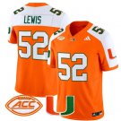 Ray Lewis Jersey #52 Miami Hurricanes Vapor Football Stitched Orange Alternate