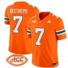 Xavier Restrepo Jersey #7 Miami Hurricanes Vapor Football Stitched Orange