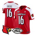 Johnny Unitas Jersey #16 Louisville Cardinals Vapor Football Stitched Red Alternate