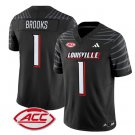 Ja'Corey Brooks Jersey #1 Louisville Cardinals Vapor Football Stitched Black
