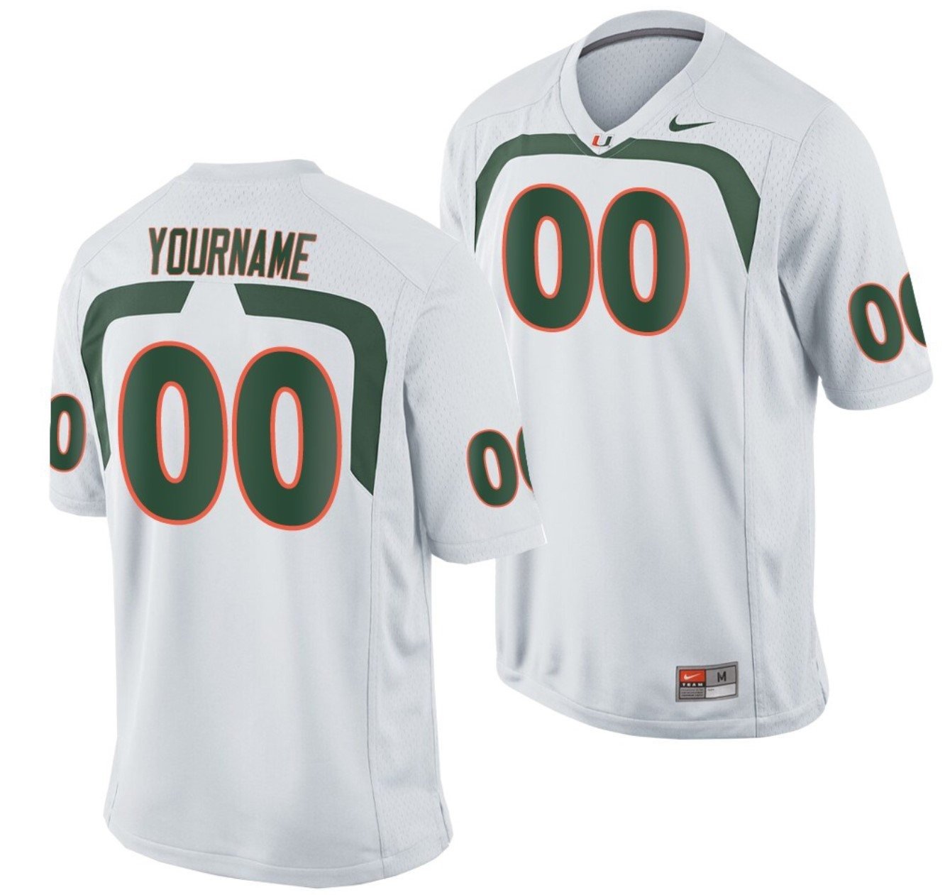 Custom Miami Hurricanes Jersey Name and Number NCAA College Football Game White