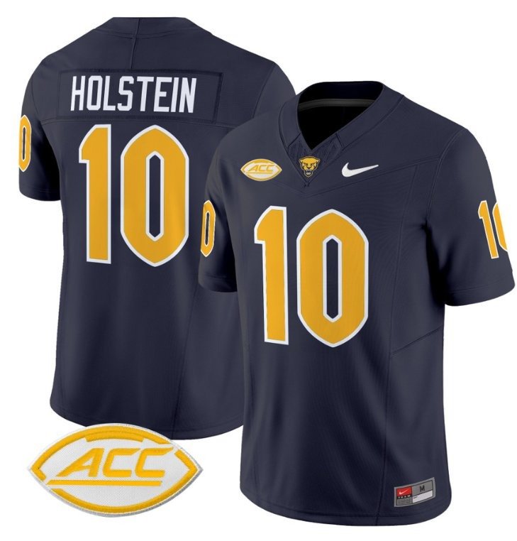 Eli Holstein Jersey #10 Pittsburgh Panthers Vapor Limited College Football Stitched Navy