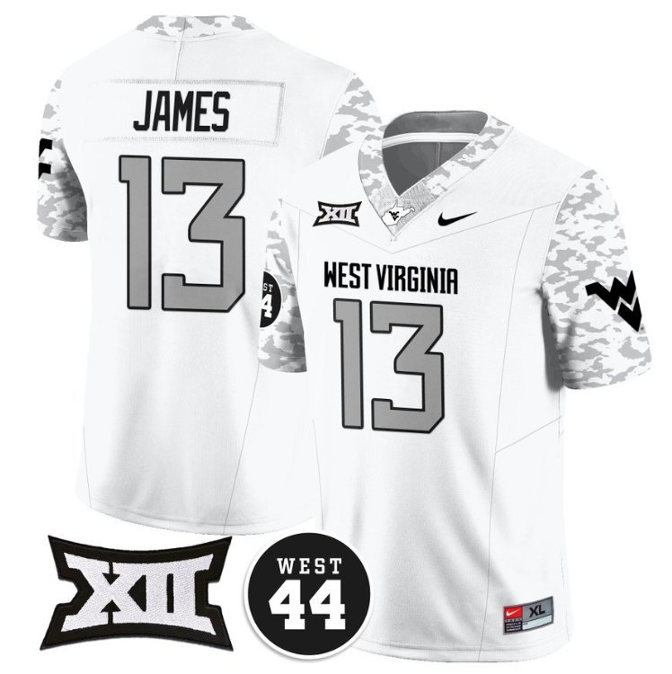 Sam James Jersey #13 West Virginia Mountaineers 2024 Vapor Limited Honor Jerry West White