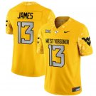 West Virginia Mountaineers #13 Sam James Football Jersey Stitched Gold