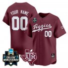 Custom Texas AM Aggies Jersey 2024 College World Series Vapor Premier Limited Baseball Maroon