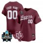 Custom Texas AM Aggies Jersey 2024 College World Series Vapor Premier Limited Baseball Maroon