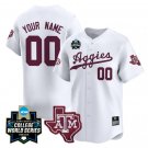 Custom Texas AM Aggies Jersey 2024 College World Series Vapor Premier NCAA Baseball White