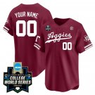 Custom Texas AM Aggies Jersey 2024 College World Series Vapor Premier Limited V2 Aggie Maroon