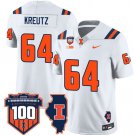 Josh Kreutz Jersey #64 Illinois Fighting Vapor Limited College Football Stitched White