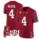 Jalen Milroe Jersey #4 Alabama Crimson Tide Vapor College Football Limited Stitched Crimson