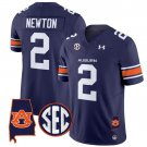 Cam Newton Jersey #2 Auburn Tigers SEC Patch Vapor Limited College Football Stitched Navy