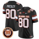 Brennan Presley Jersey #80 Oklahoma State Cowboys Leslie O'neal Patch Vapor Football Black Stitched