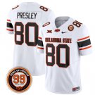 Brennan Presley Jersey #80 Oklahoma State Cowboys Leslie O'neal Patch Vapor Football White Stitched