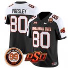 Brennan Presley Jersey #80 Oklahoma State Cowboys Leslie O'neal Patch Vapor Football Black Alternate