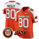 Brennan Presley Jersey Oklahoma State Cowboys Leslie O'neal Patch Vapor Football Orange Alternate