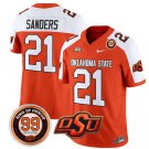 Barry Sanders Jersey #21 Oklahoma State Cowboys Leslie O'neal Patch Vapor Football Orange Alternate