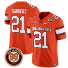 Barry Sanders Jersey #21 Oklahoma State Cowboys Leslie O'neal Patch Vapor Football Orange Stitched