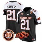 Barry Sanders Jersey #21 Oklahoma State Cowboys Leslie O'neal Patch Vapor Football Black Alternate