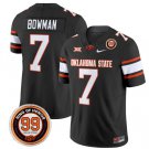 Alan Bowman Jersey #7 Oklahoma State Cowboys Leslie O'neal Patch Vapor Football Black Stitched
