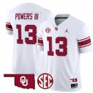 Reggie Powers III Jersey #13 Oklahoma Sooners Football Throwback Vapor Limited Stitched White