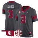 Jalil Farooq Jersey #3 Oklahoma Sooners Football Throwback Vapor Limited Stitched Anthracite
